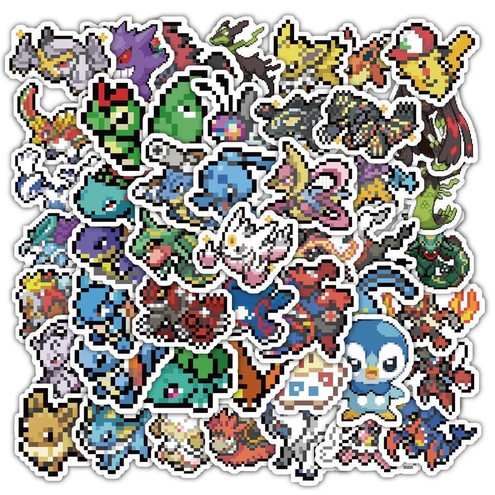60Pcs Pixel Pokémon Stickers C - Tablet Cute Accessories recension och pris