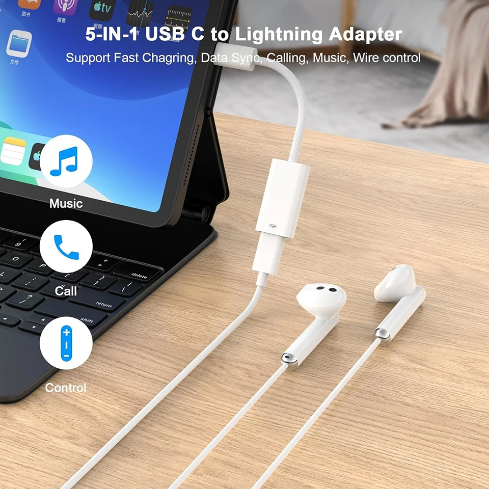 Type C to iOS Earphone Convert - Wired Earphone Lightning recension och pris