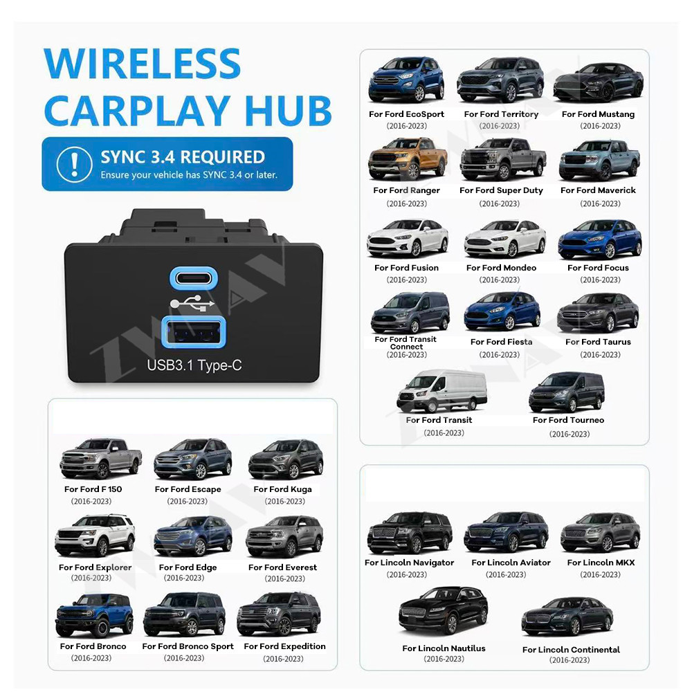 Wireless CarPlay Android Auto  - Usb Hub Type C recension och pris