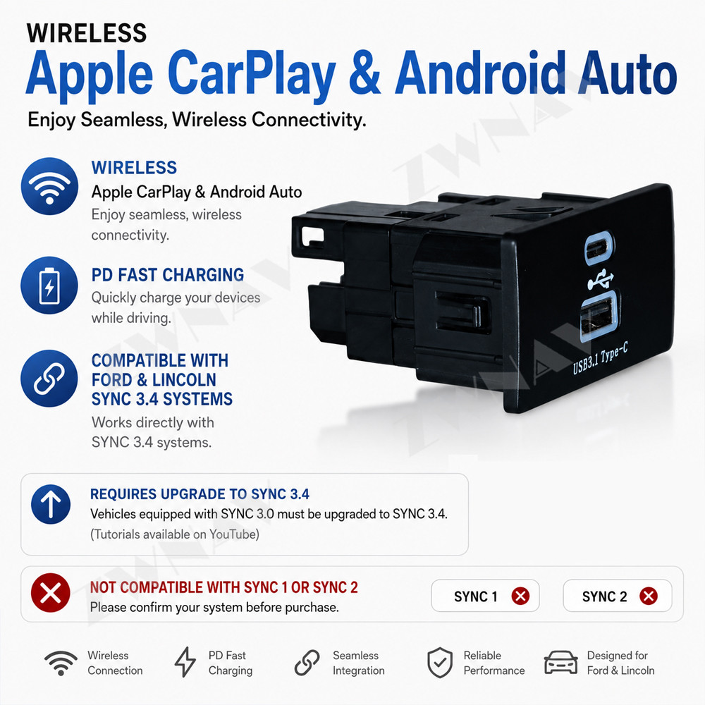 Wireless CarPlay Android Auto  - Usb Hub Type C recension och pris
