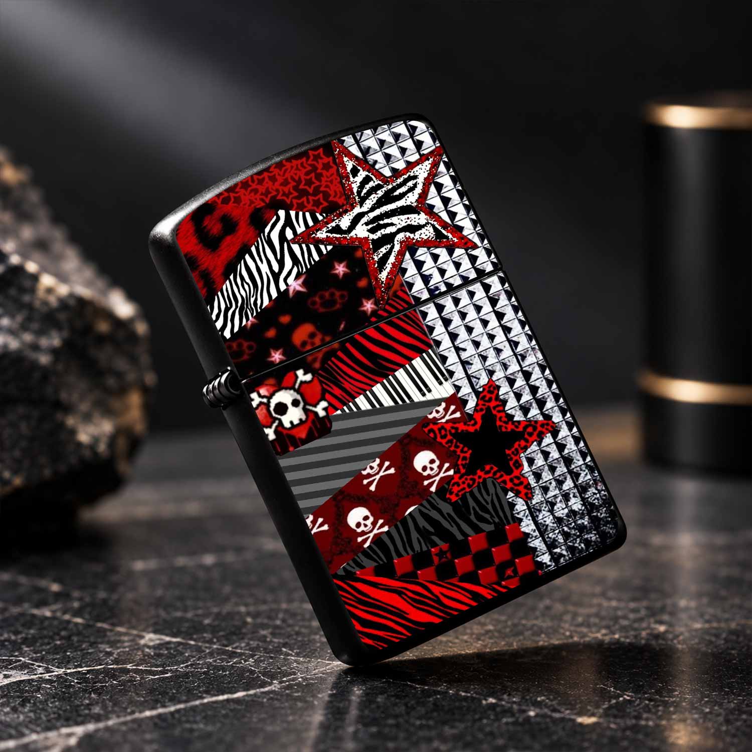 Trendy Red Black Patchwork Pat - Zebra Tablet Accessories recension och pris